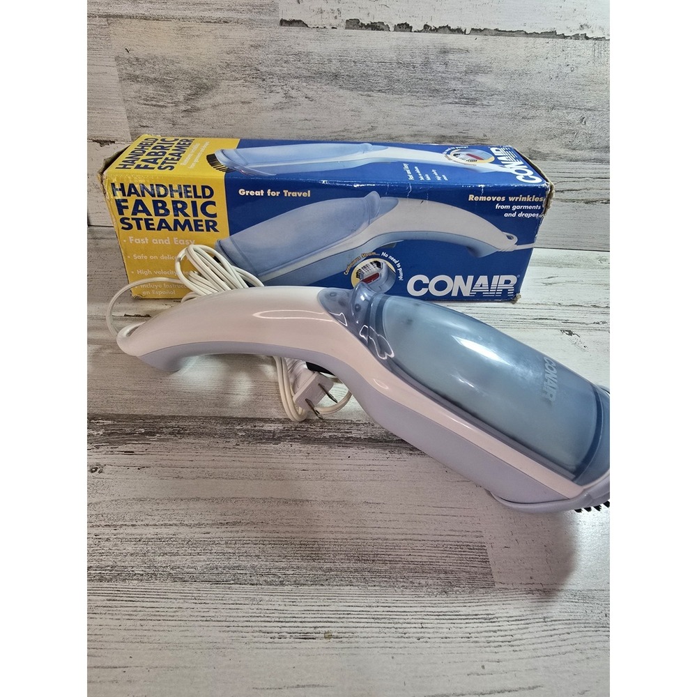 Conair Handheld Fabric Steamer GS15RN White Blue Portable Travel Garment Steamer